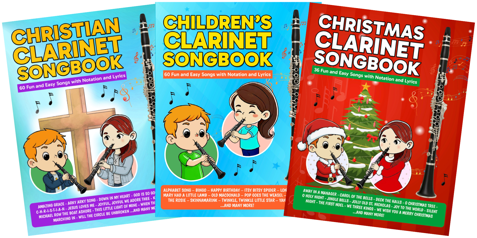 Clarinet Songbook Bundle PDF — Children’s, Christian, and Christmas Easy Beginner Clarinet Books