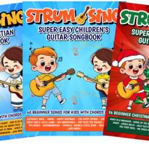 Strum and Sing Guitar Songbook Bundle PDF — Children’s, Christian, and Christmas Easy Beginner Guitar Books