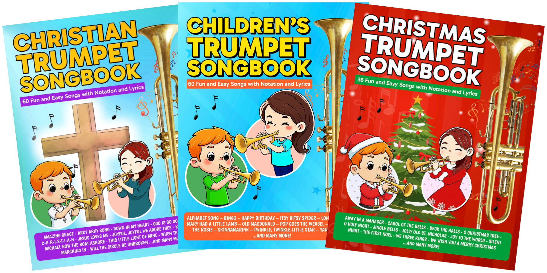 Trumpet Songbook Bundle PDF — Children’s, Christian, and Christmas Easy Beginner Trumpet Books