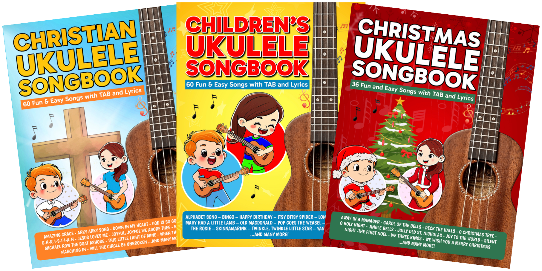 Ukulele Songbook Bundle PDF — Children’s, Christian, and Christmas Easy Beginner Ukulele Books